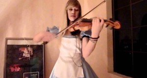 Lara plays the theme from ‘Alice: Madness Returns’ on violin, as Alice!